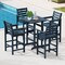 Modern 30 Inch Square Bar Table with Slatted Design for Poolside and Balcony